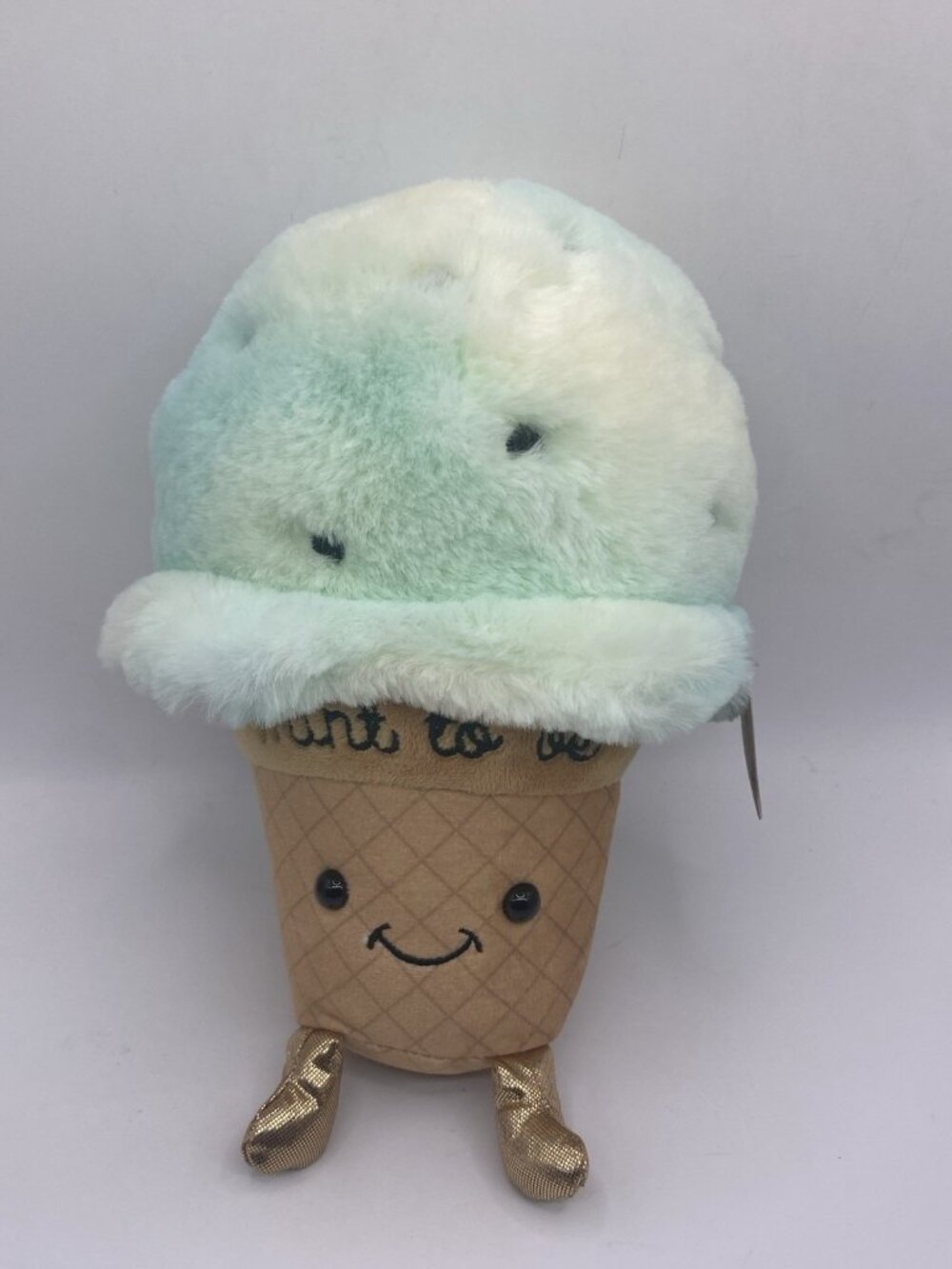 Aurora Mint To Be Ice Cream Cone Cute Beanbag Plush Stuffed Animal Toy 8.5" NEW